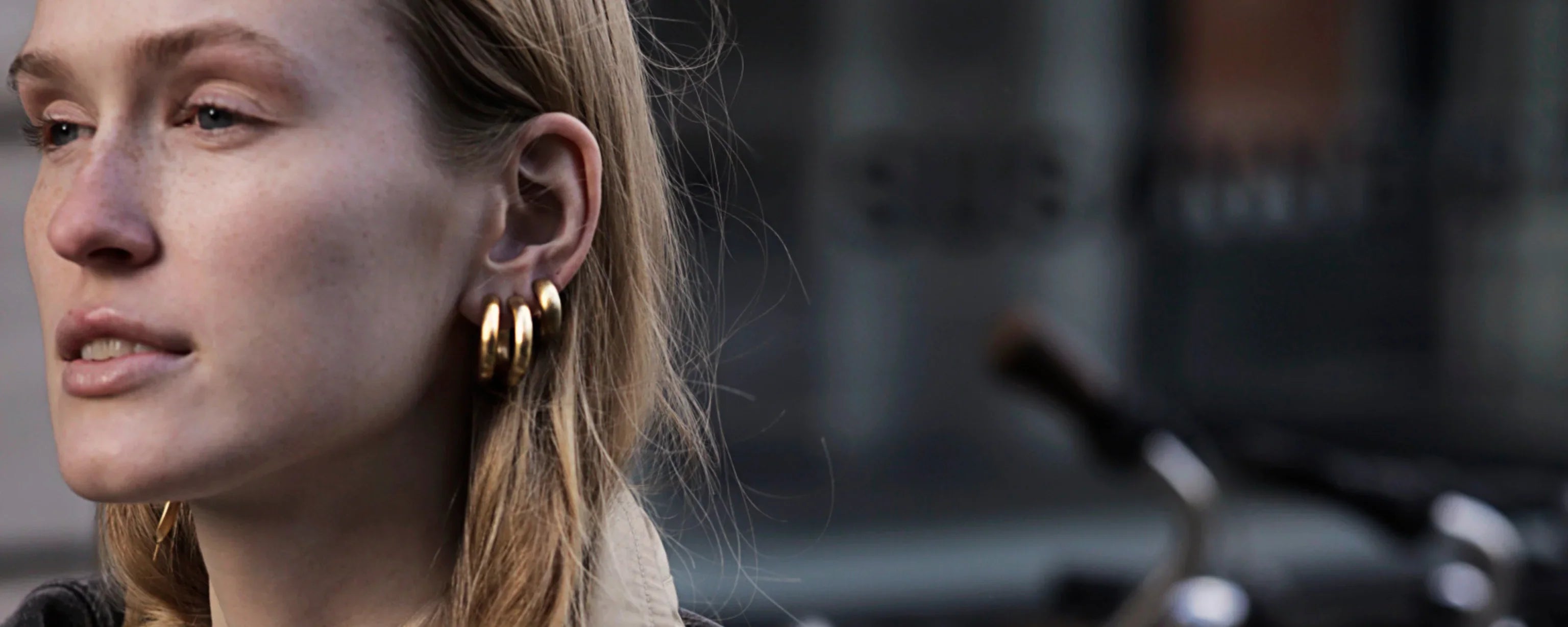 Earrings in gold