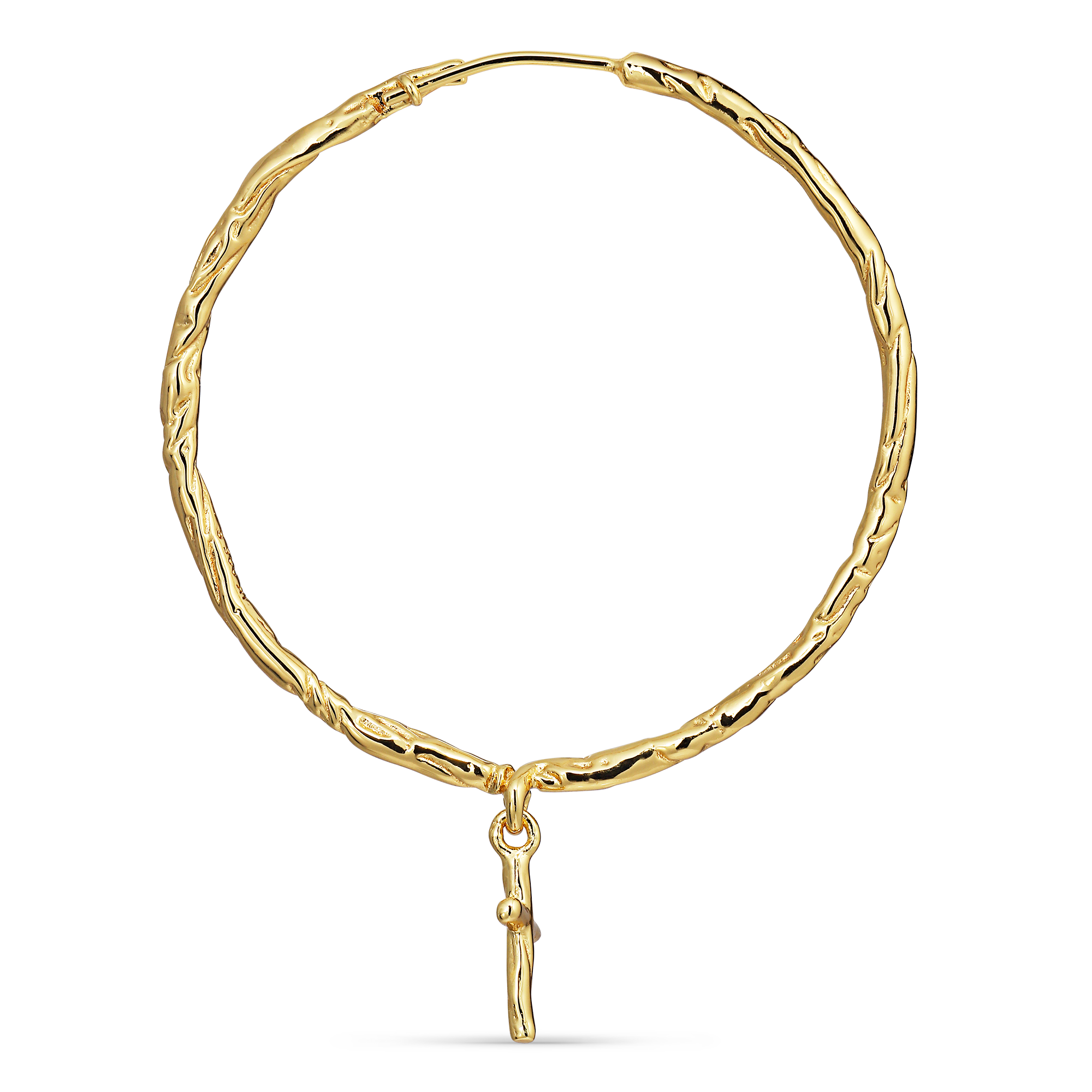 Big Hoop with cross pendant