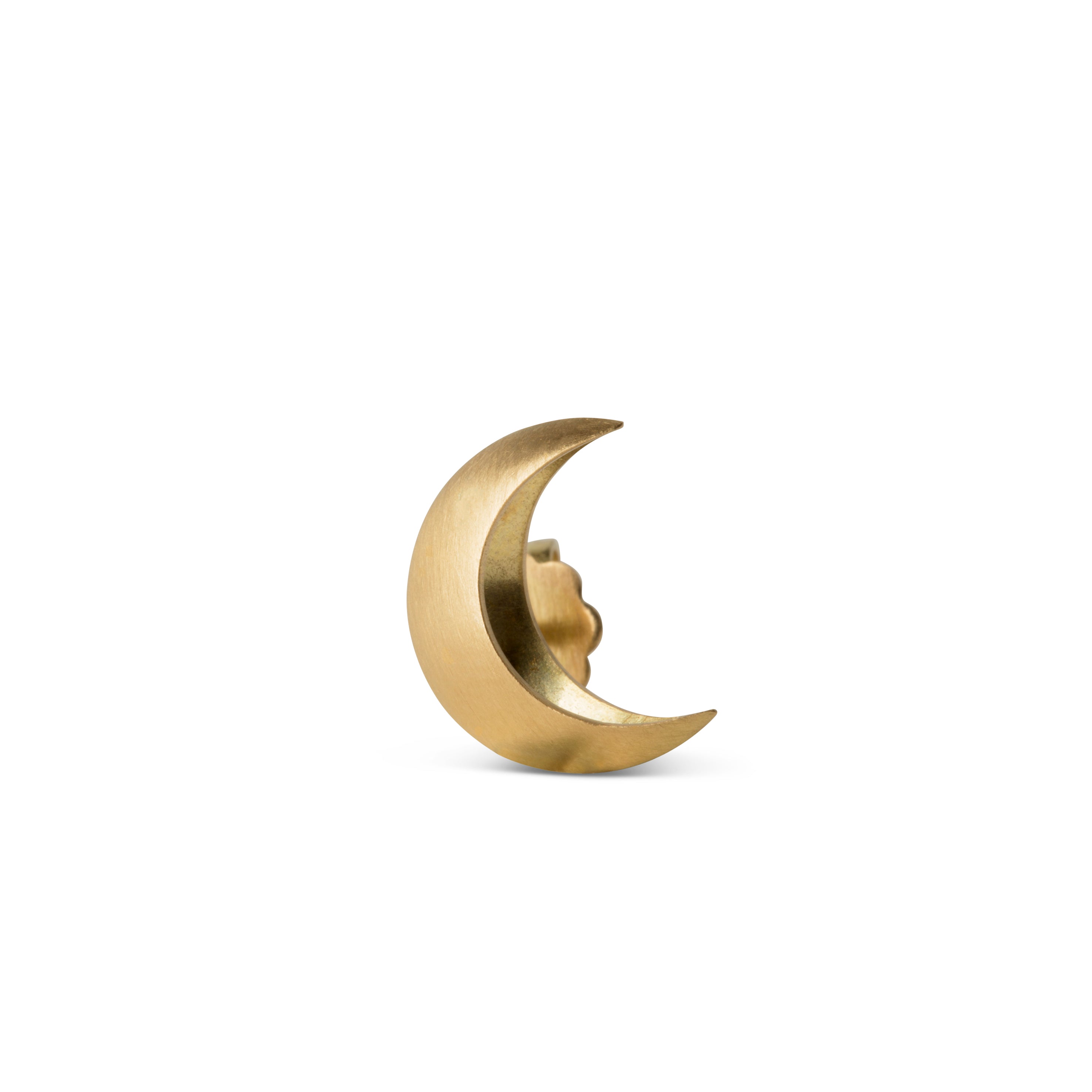 Small Half Moon Stud in 18 karat gold