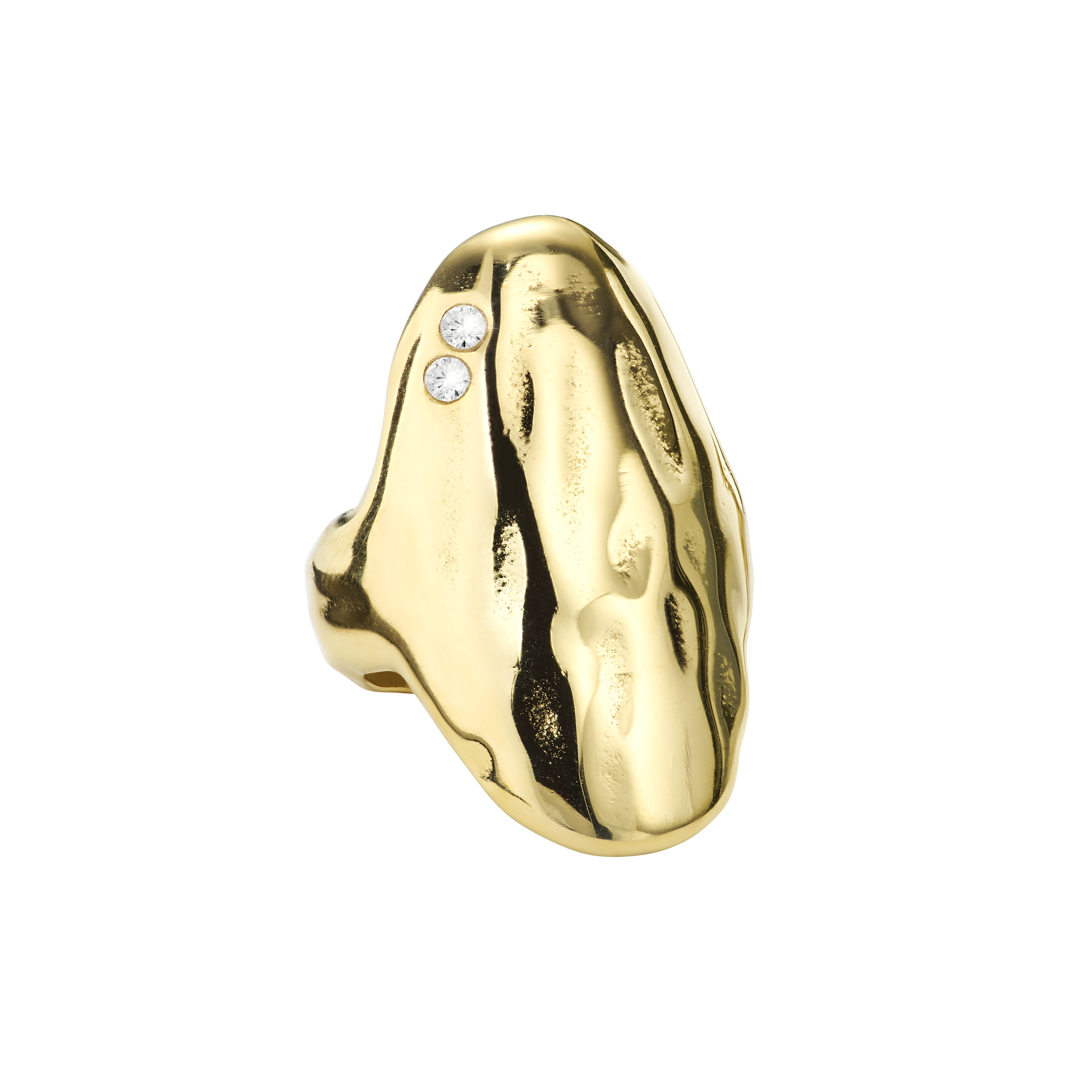 Shield Ring with stones