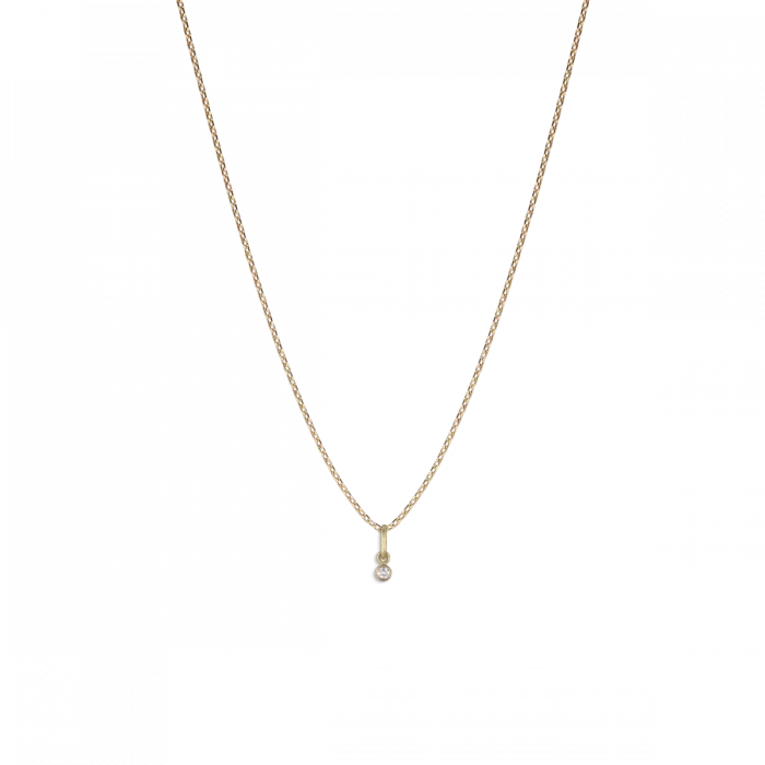 Rørfatning vedhæng i 18kt. med 0.02 ct brill.