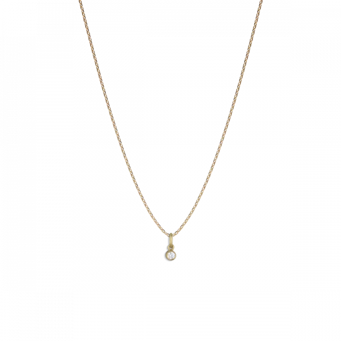 Brilliant pendant in ball setting in 18kt gold with 1x0.05 ct brilliant-cut diamond