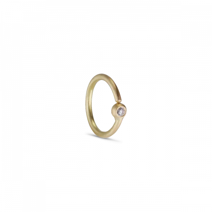 Twist earring in 14 karat gold with 1 x 0.01 ct brilliant-cut diamond