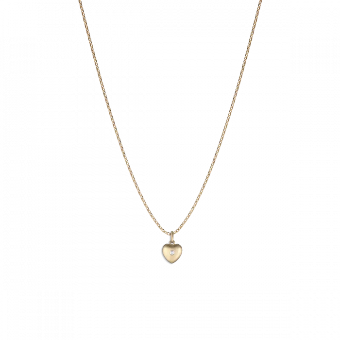 Big heart pendant in 14K gold with brill.