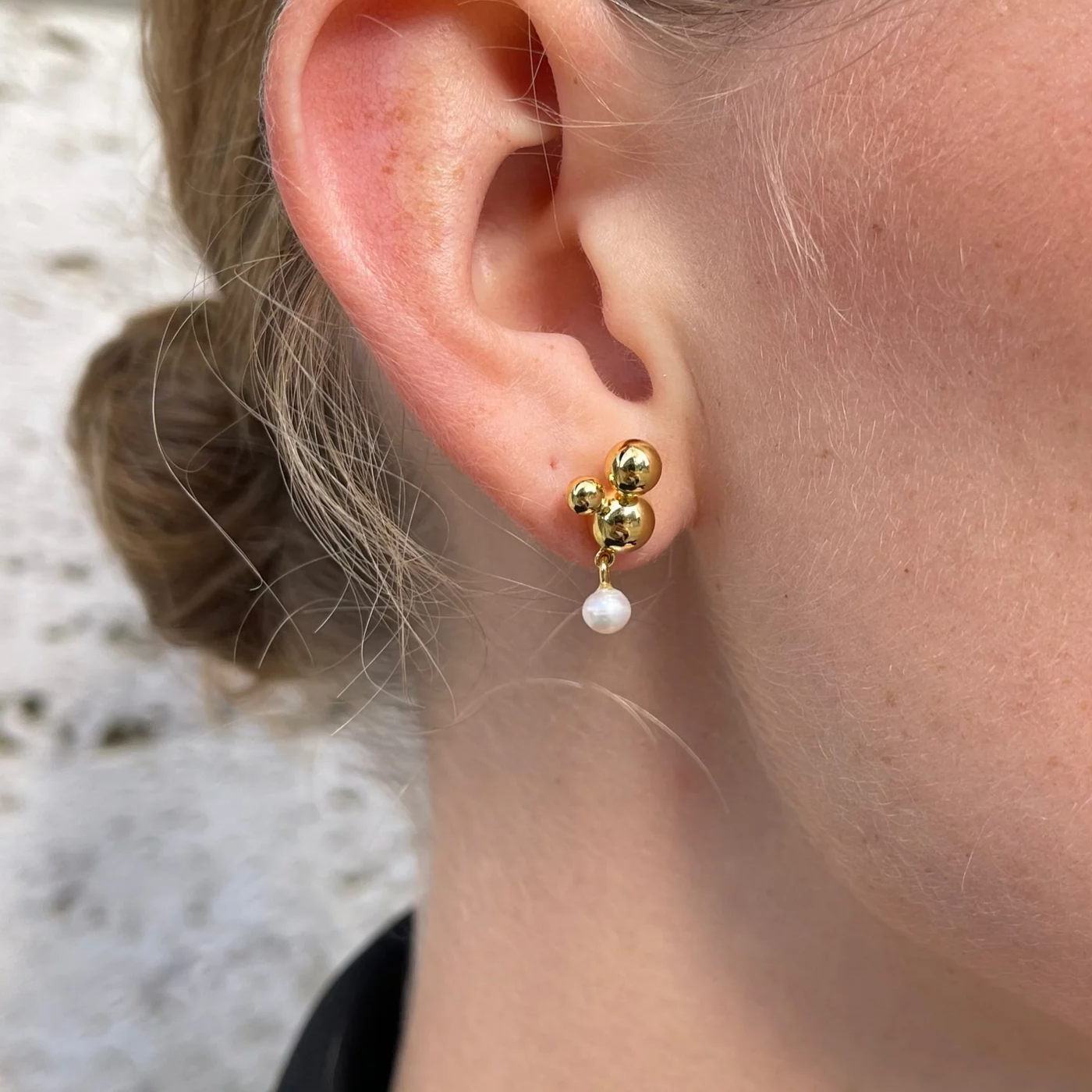 Atomic Stud w. pearl pendant