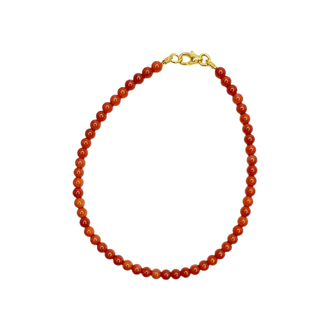 Bead anklet Coral