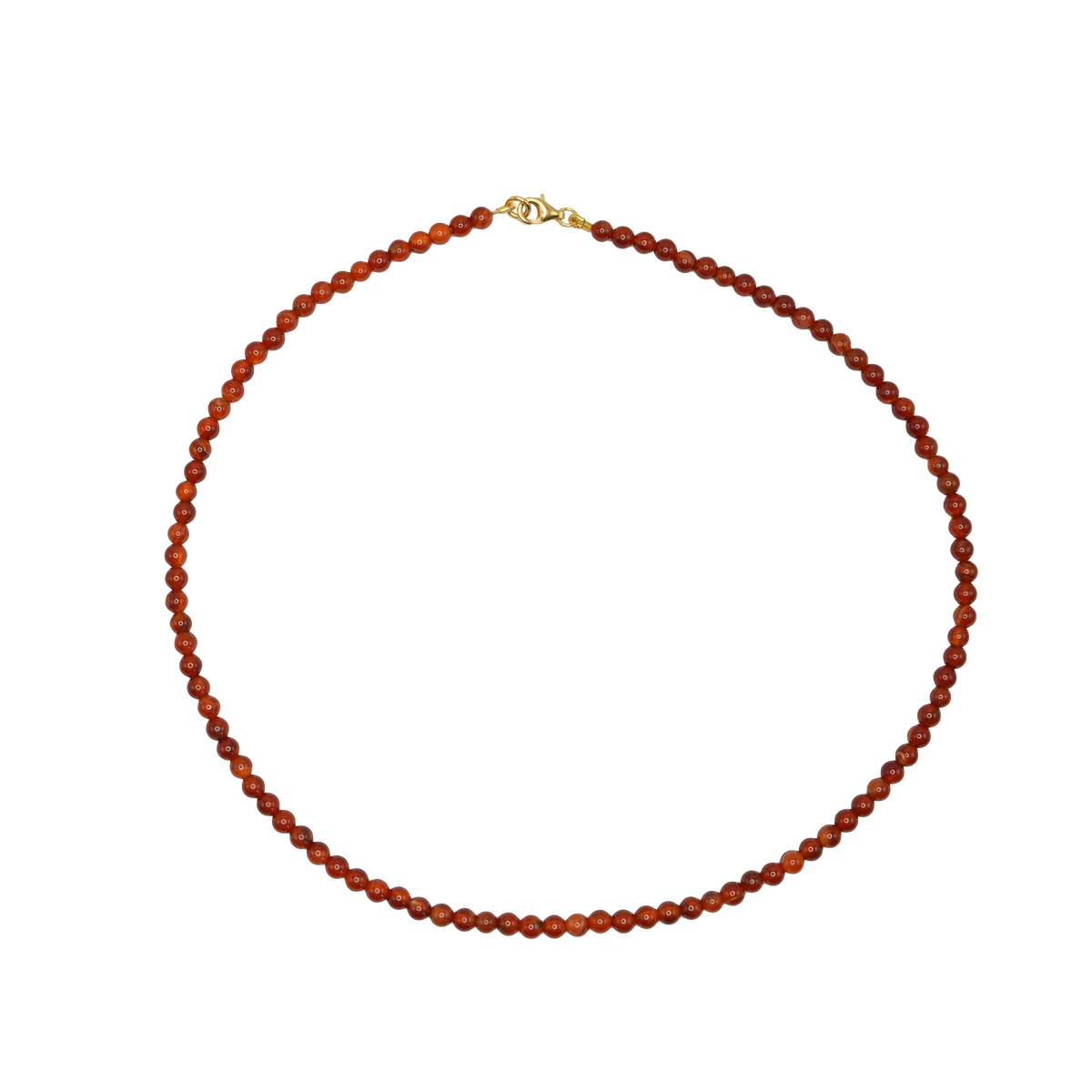 Bead necklace Carnelian - Goldplated