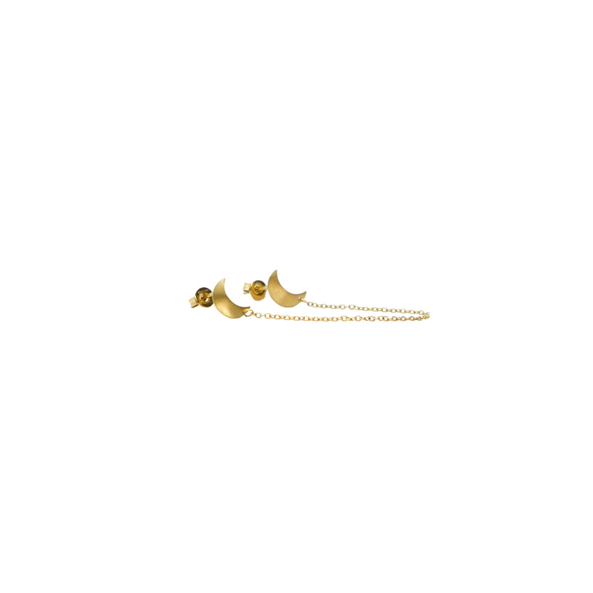 Double Half Moon chain stud