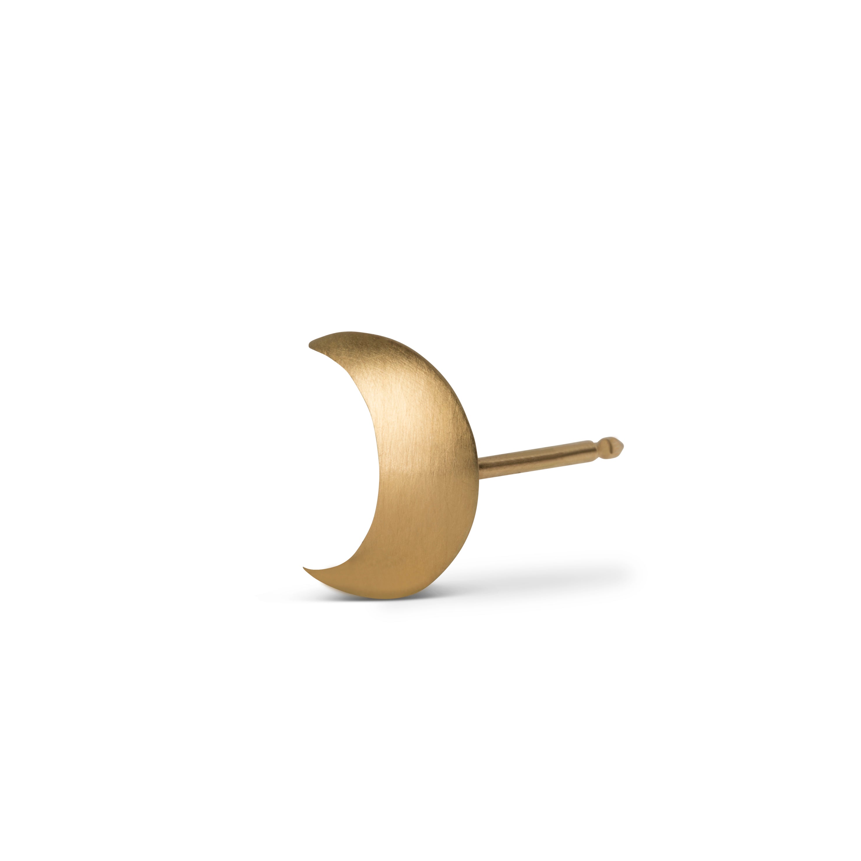 Small Half Moon Stud in 18 karat gold