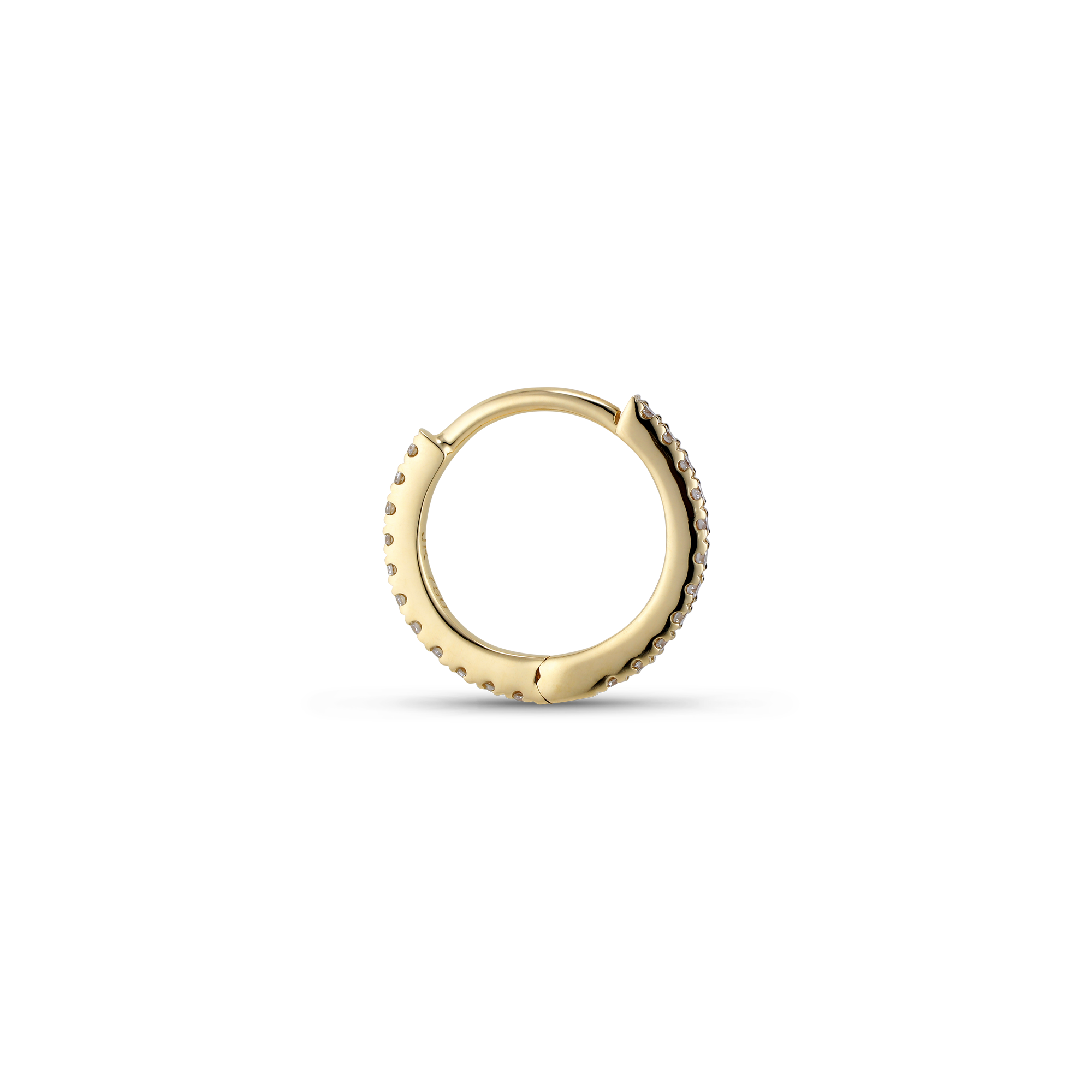 Tiny diamond hoop earring without graduated design