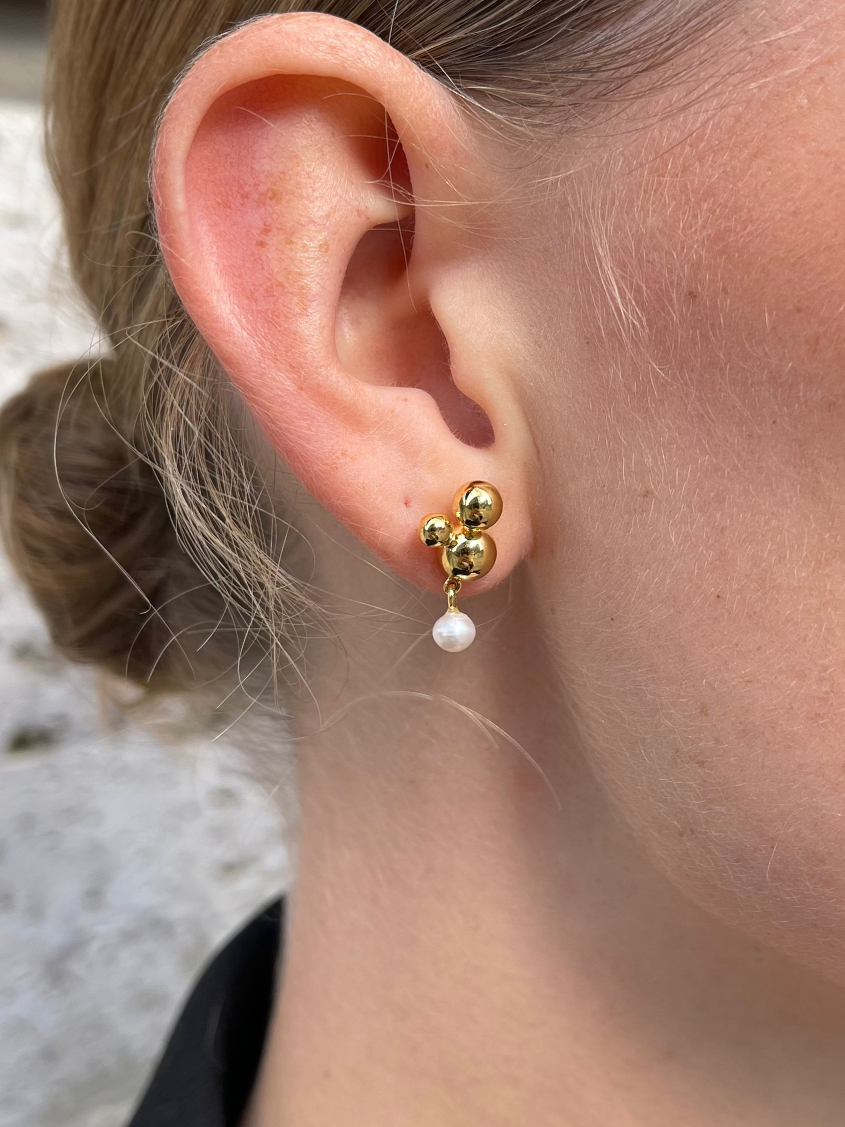 Atomic Stud w. pearl pendant