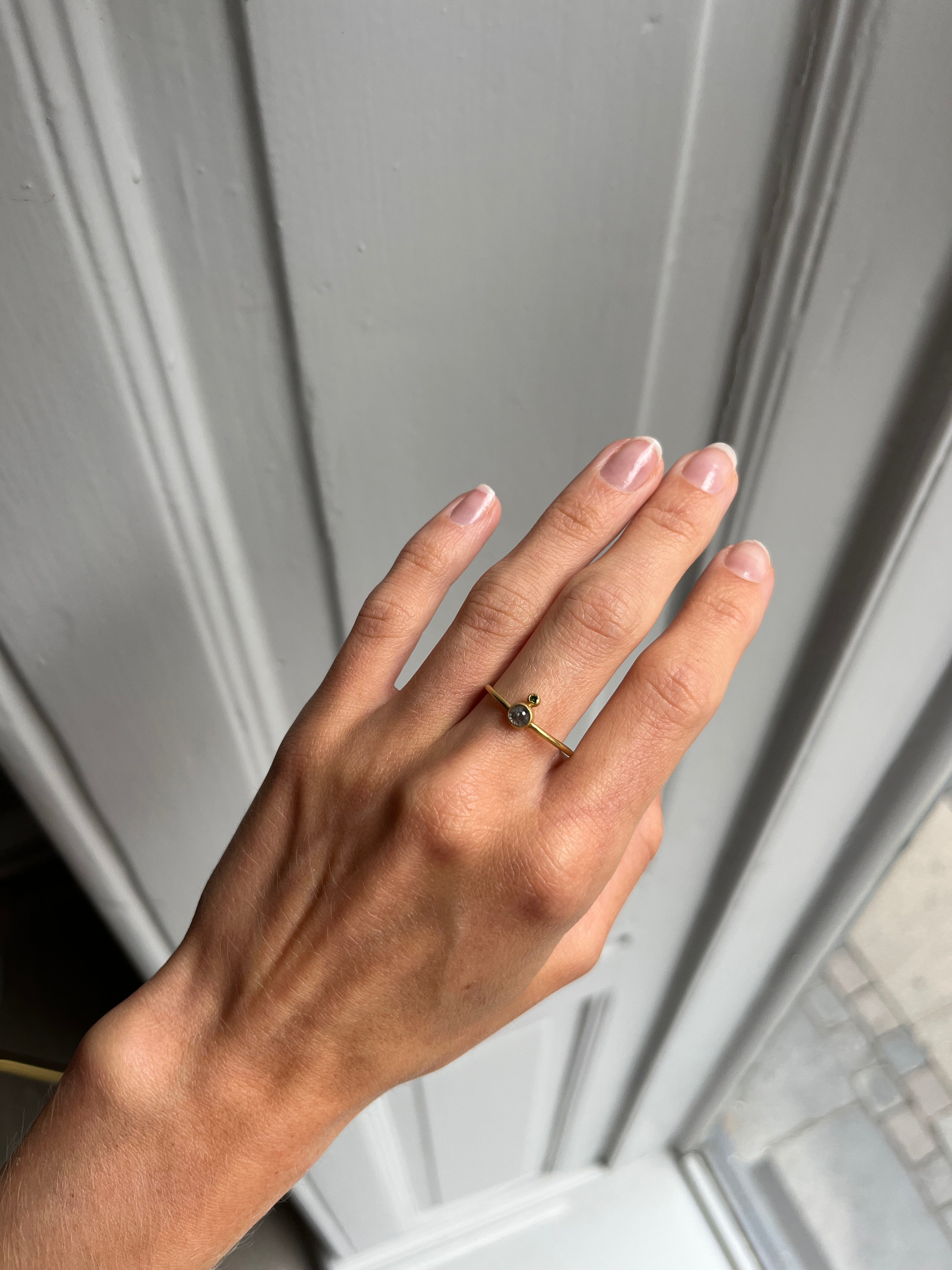 Rose Cut diamondring with brilliant