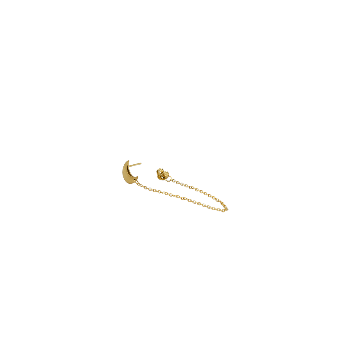Single Half Moon Chain Stud