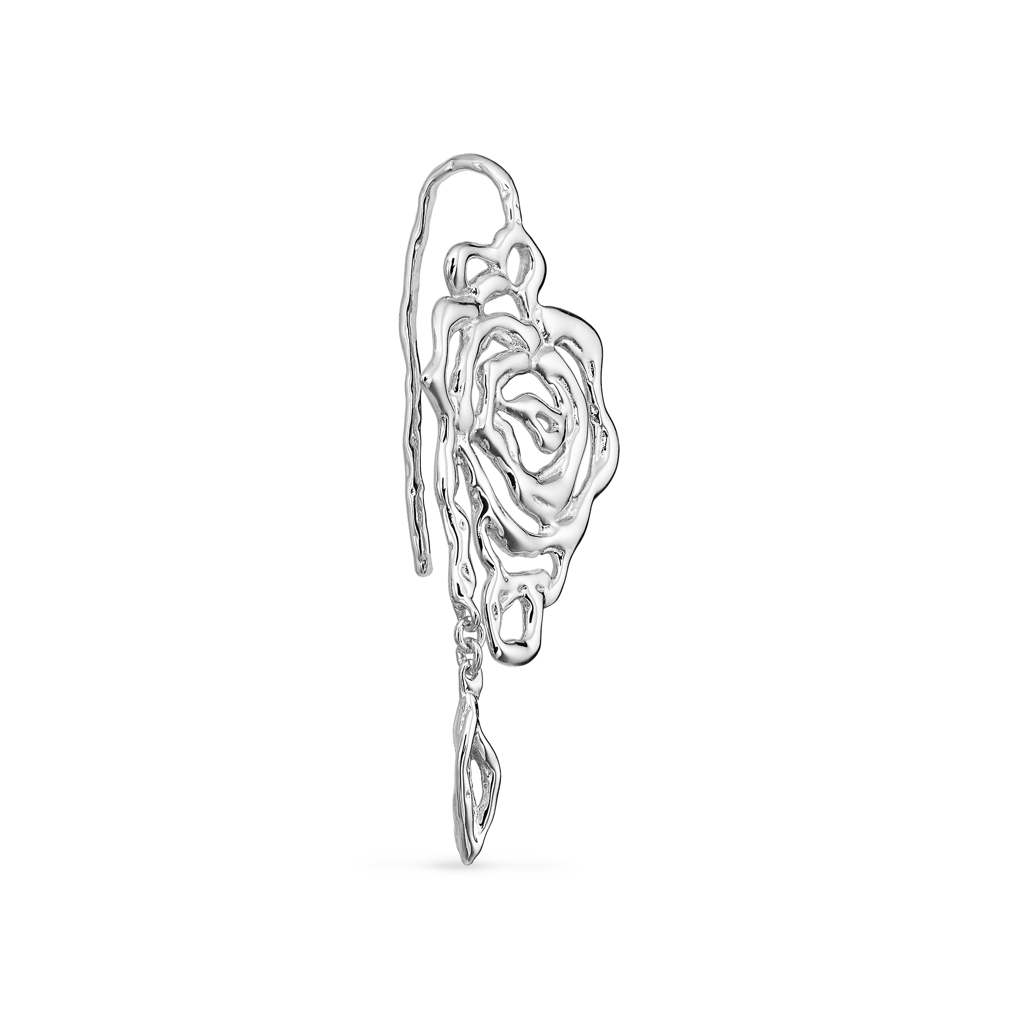 Preloved Rose Earring with leaf drop